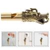 GANAZONO 4pcs Antique Brass Dragon Whistle Decorative Emergency Whistles Crisp Sound for Outdoor Survival Hiking Camping and Sports Activities view 4