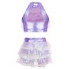 FEESHOW Kids Girls Sparkling Sequins Hip-Hop Jazz Ballet Latin Dance Dress Leotard Jumpsuit Performance Costume Pink A 15-16 Years view 2