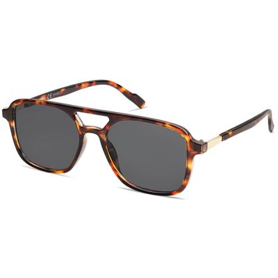 SOJOS Retro Aviator Sunglasses for Women Men,Trendy Rectangle Womens Mens Shades Sun Glasses SJ2202 Tortoise Single Grey