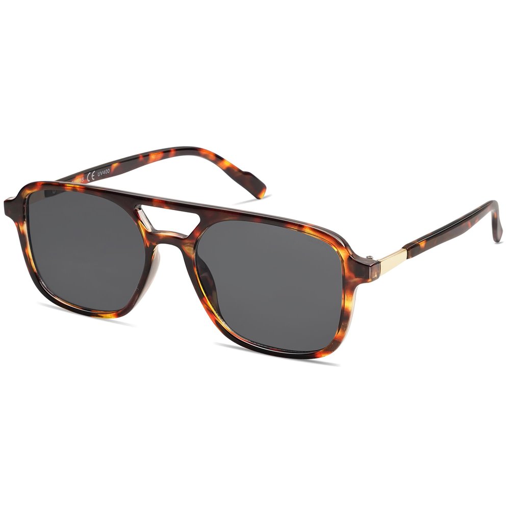SOJOS Retro Aviator Sunglasses for Women Men,Trendy Rectangle Womens Mens Shades Sun Glasses SJ2202 Tortoise Single Grey