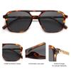 SOJOS Retro Aviator Sunglasses for Women Men,Trendy Rectangle Womens Mens Shades Sun Glasses SJ2202 Tortoise Single Grey view 4