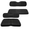XUANYUDG0769 Golf Cart Front and Rear Seat Covers for 2008+ EZGO RXV Golf Cart and B-Shaped Aftermarket Rear Seat, Vinyl Leather Made/Adjustable Straps and Retractable Buckle/No Stapler Required,4PCS view 1