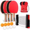 FBSPORT Ping Pong Paddle Set, Table Tennis Set with 4 Rackets and 8 Balls, Retractable Net with Storage Bag - Pingpong Paddle Accessories for Indoor/Outdoor Games view 1