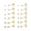 20g Tiny Round Clear Cubic Zirconia Ball CZ Cartilage Stud Earrings For Women Mens Stainless Steel Small Mini Tragus Studs Hypoallergenic Huggie Piercing Jewelry Sets Gifts 2mm 3mm 4mm (Gold) view 1