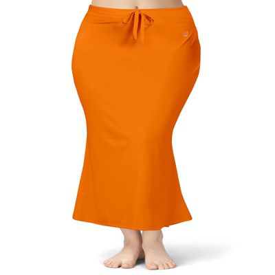 TRENDMALLS Spandex Saree Shapewear Petticoat for Women, Cotton Blended, Skirts for Women, Shape wear Dress Dark Orange