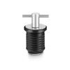 Gaderth Drain Plug, 3/4-inch, 1-inch or 1-1/4-Inch Snap, T-Shape Drain Plug Twist-Turn Marine Boat Drain Plugs, Brass Snap Handle with Rubber Boat Drain Plug Stainless Steel,25mm view 1