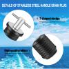 Gaderth Drain Plug, 3/4-inch, 1-inch or 1-1/4-Inch Snap, T-Shape Drain Plug Twist-Turn Marine Boat Drain Plugs, Brass Snap Handle with Rubber Boat Drain Plug Stainless Steel,25mm view 2