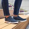 OrthoComfoot Mens Good Non-Slip Loafers for Plantar Fasciitis, Comfort Foot Recovery Elastic/Bungee Lace Shoes for Warm, Casual Orthopedic Shoes for Fall Denim Size 13 view 2