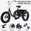 100 20''x4''Fat Tire Adults Tricycle for Female 7 Speed Leisure Cycling Three Wheel Bicycle with Basket Trike Handsome Mountain Bike Classic Tricycles view 4