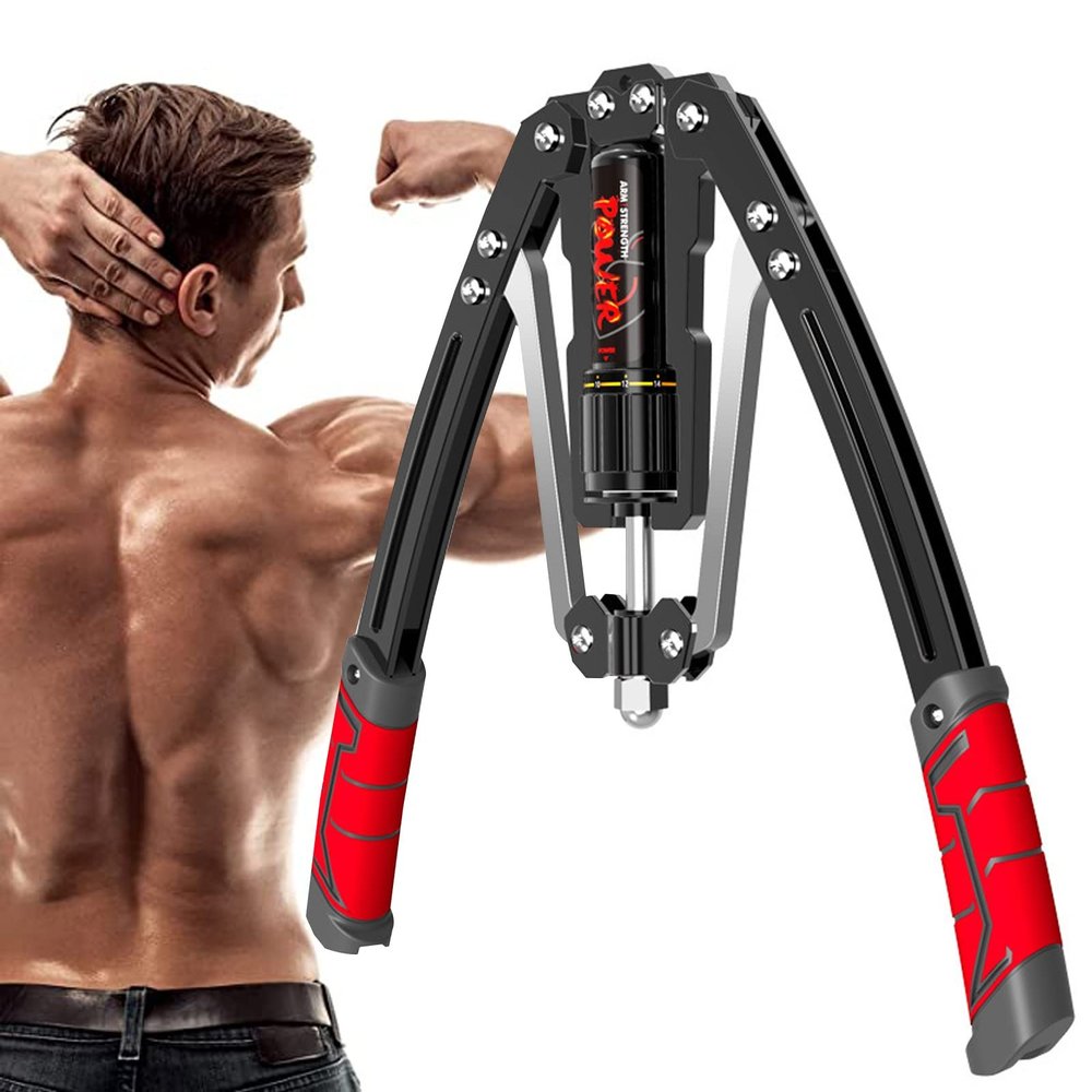 Hydraulic Power Twister Adjustable Arm-Exerciser - Home Chest Expander 22-440lbs, Home Fitness Equipment Bar for Men & Women with Resistance (Color : Red)