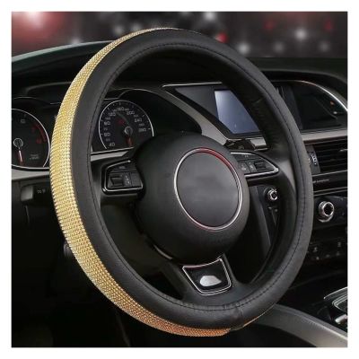 FUERU Car Steering Wheel Cover Set Universal Car Steering Wheel Cover with Drill Stretch Breathable Fashion Car Interior (Color : 2#)