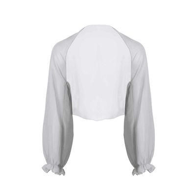 Eandarui Woman's Sheer Shrug Cardigan Chiffon Open Front Cropped Bolero Cardigan Jacket Cover Up Tops Grey One Size