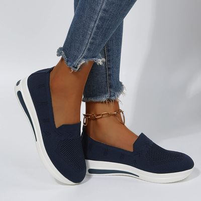 Hbeylia Women's Athletic Running Shoes Fashion Platform Wedge Comfortable Breathable Knit Sock Air Cushion Low Top Sneakers Slip On Lightweight Sports Canvas Shoes Loafers For Work Nurse