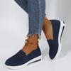 Hbeylia Women's Athletic Running Shoes Fashion Platform Wedge Comfortable Breathable Knit Sock Air Cushion Low Top Sneakers Slip On Lightweight Sports Canvas Shoes Loafers For Work Nurse view 4