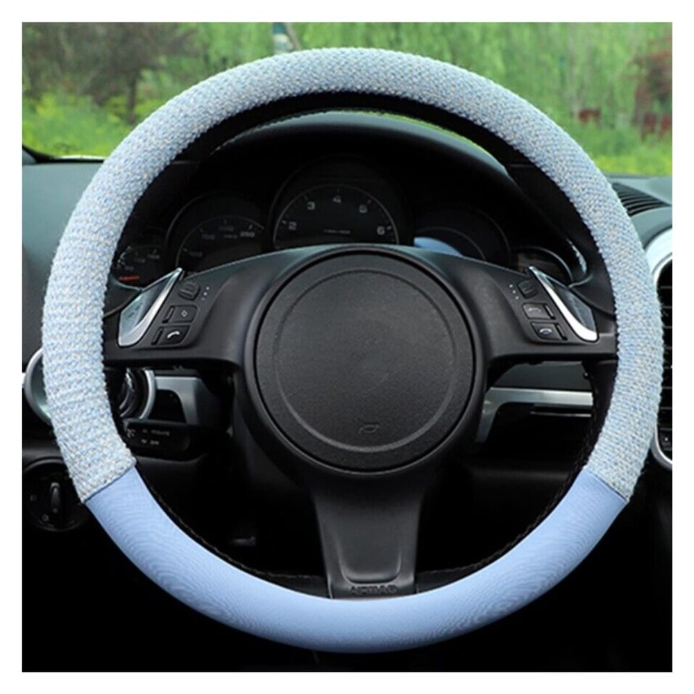 FUERU Car Steering Wheel Cover Set Universal Car Steering Wheel Cover Breathable Ice Silk Durable Fashion Car Interior Gifts (Color : 4#)