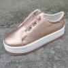 Hbeylia Platform Sneakers For Women Fashion Casual Leather Round Toe Chunky Bottom High Heels Low Top Canvas Shoes Casual Anti Skid Lace Up Trendy Slip On Walking Loafers Work Shoes view 4