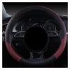 FUERU Car Steering Wheel Cover Set Universal Car Steering Wheel Cover Genuine Leather Breathable Sweat-Absorbing Exquisite Car Interior (Color : 4#) view 1