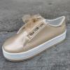 Hbeylia Platform Sneakers For Women Fashion Casual Leather Round Toe Chunky Bottom High Heels Low Top Canvas Shoes Casual Anti Skid Lace Up Trendy Slip On Walking Loafers Work Shoes view 3