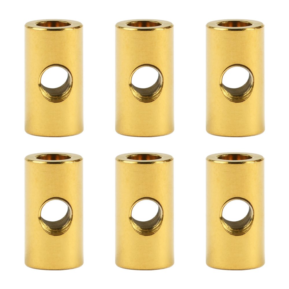 Wanyifa Titanium Nut M5 Cylindrical Nuts for Bicycle Seat Fixed Pack of 6 (Gold)