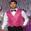 Lars Amadeus Christmas Shiny Rose Red Sequin Vest for Men's V-Neck Party Sleeveless Suit Waistcoat Large view 2