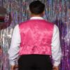 Lars Amadeus Christmas Shiny Rose Red Sequin Vest for Men's V-Neck Party Sleeveless Suit Waistcoat Large view 3