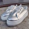 Hbeylia Platform Sneakers For Women Fashion Casual Leather Round Toe Chunky Bottom High Heels Low Top Canvas Shoes Casual Anti Skid Lace Up Trendy Slip On Walking Loafers Work Shoes view 2