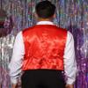 Lars Amadeus Shiny Red Sequin Vest for Men's V-Neck Party Sleeveless Suit Waistcoat Small view 3