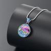 QGJNSGC Sun Moon and Mountain Pendant Urn Necklace for Ashes Cremation Jewelry for Ashes Keepsake Memorial Funeral Gifts (Colourful) view 3