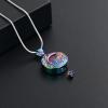 QGJNSGC Sun Moon and Mountain Pendant Urn Necklace for Ashes Cremation Jewelry for Ashes Keepsake Memorial Funeral Gifts (Colourful) view 4