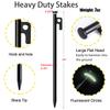 12 Pack Tent Stake with Hammer, 16in Heavy Duty Tent Stakes + 10in Camping Hammer+Storage Pouch, Forged Steel Tent Stakes for Camping Used on Rocks(12 Pack 16in Stakes+Hammer view 4