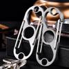 Titanium Keychain Carabiner Heavy Duty Key Chain with Key Ring EDC Bottle Opener Keychain Clip for Home Outdoor Camping Hiking Gift for Men (Stone Washing with Ring) view 2