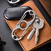 Titanium Keychain Carabiner Heavy Duty Key Chain with Key Ring EDC Bottle Opener Keychain Clip for Home Outdoor Camping Hiking Gift for Men (Stone Washing with Ring) view 3