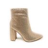 PAZZLE Women's Rhinestone Block Heel Mid Calf Ankle Booties Short Knee High Boots Runway-01 Rosegold 8 view 2