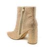 PAZZLE Women's Rhinestone Block Heel Mid Calf Ankle Booties Short Knee High Boots Runway-01 Rosegold 8 view 3