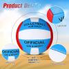 Lenwen 2 Pack Beach Volleyball Official Size 5 for Indoor Outdoor, Waterproof Soft Volleyball with Pump for Adult Beginner Beach Game Gym(Blue, Red, White) view 3