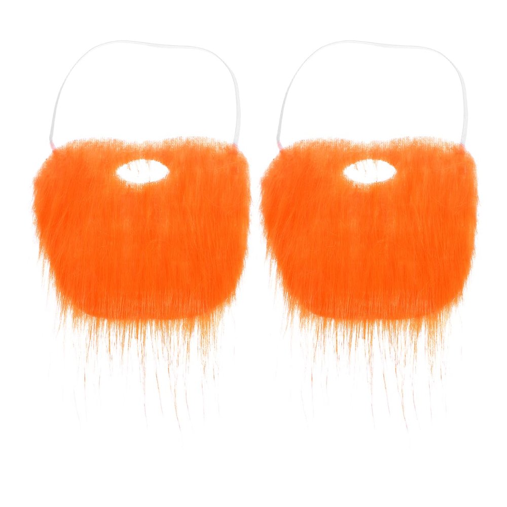 BESTOYARD 2Pcs Plush Beard Set for Party Decoration Costume Beard for Halloween Carnival Cosplay and Stage Performance Elastic Strap Fake Mustache for Adults and Kids
