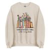 MadalenStore Boony There is No Such Thing as Too Many Books Sweatshirt - Book Themed Gifts for Book Lovers Librarian Readers 3XL Sand view 1