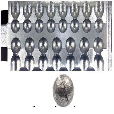 BT Outdoors Round Split Shot Sinker Sz: 1/4, 3/8 oz Aluminum Grey Fishing Weight 15 Cavities Do it Molds