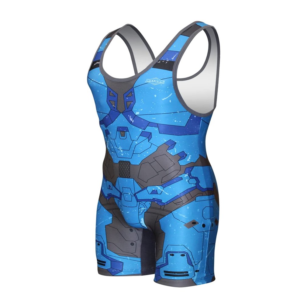 Matman USA The Valhalla Men's Wrestling Singlet (Blue, Medium)