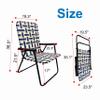 Lawn Chair Folding Steel Webbing Chaise Patio Lounger Seat Wood Handles Great for Camping, Beach, Fishing, Backyard, Stadium, Pool, Boating, and Sports 2 Pack Blue/Yellow view 2