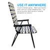 Lawn Chair Folding Steel Webbing Chaise Patio Lounger Seat Wood Handles Great for Camping, Beach, Fishing, Backyard, Stadium, Pool, Boating, and Sports 2 Pack Blue/Yellow view 4