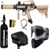 PaintballBodyBags Tippmann Black and Tan Cronus Tactical Paintball Gun Marker with Grey Empire Halo Too Electronic Loader and E-Flex Thermal Mask view 1