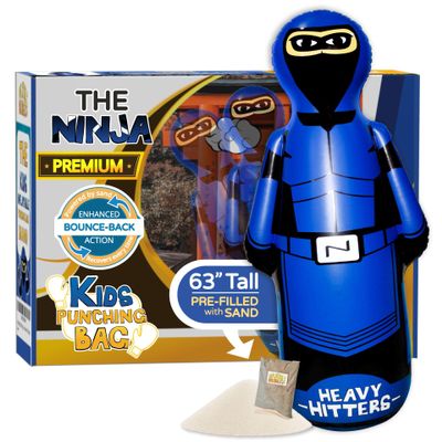 INFLATABLE DUDES Ninja Toy 63 Inches -Kids Punching Bag | Already Filled with Sand| Bop Bag | Inflatable Bopper | Boxing | Ninja Birthday Party | Punching Bag for Kids- (Heavy Hitters Nobi)