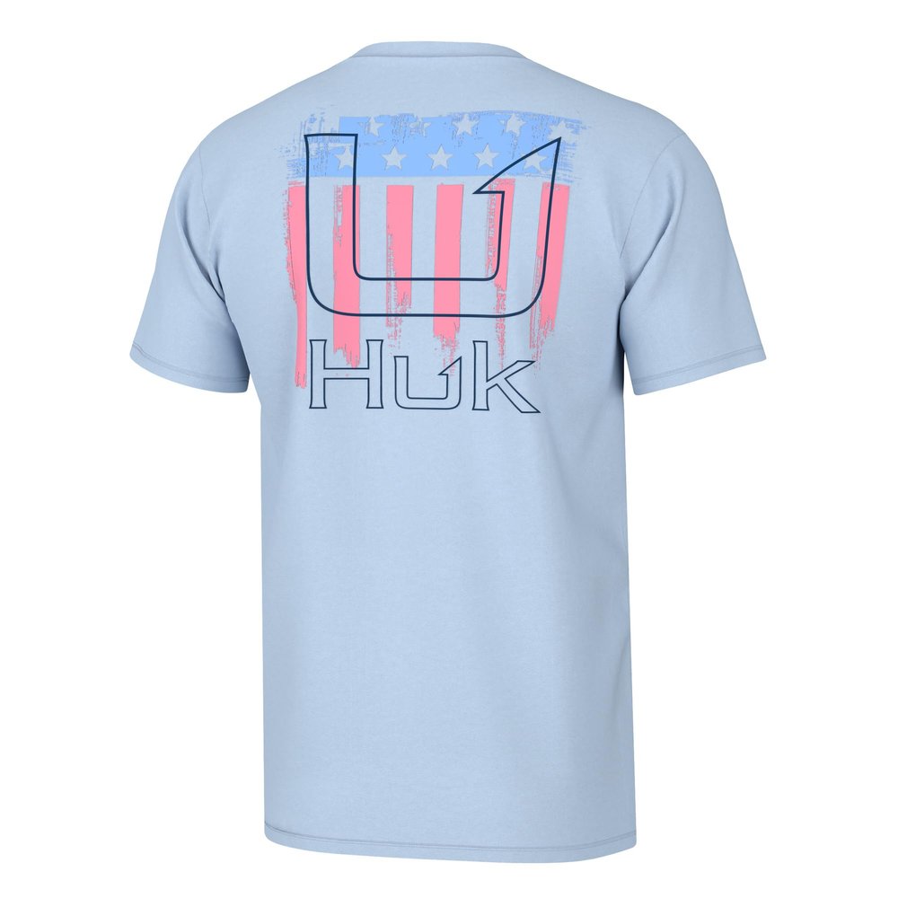 HUK Mens Fishing Graphic Tee, Performance Short Sleeve, Quick-Dry, Huk Salute - Ice Water, Medium