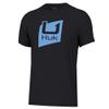 HUK Youth Performance Fishing Logo Tee, Short Sleeve T-Shirt for Kids, Slice Logo - Black, Small view 1