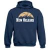 Xtreme Apparrel New Orleans Basketball City Skyline Men's Fan Hoodie Sweatshirt (Navy Hoodie, 2XL) view 1