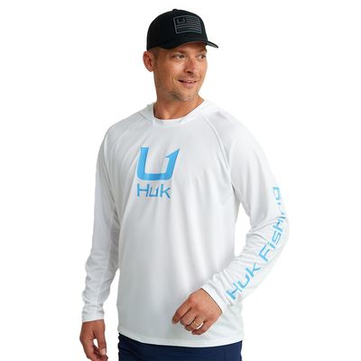HUK Mens Icon X Hoodie, Fishing With Sun Protection For Shirt, White, 3X-Large US