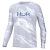 HUK Youth Pursuit Pattern Long Sleeve Shirt, Fishing Shirt for Kids, Mossy Oak Stormwater Bonefish, Small