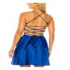 B. Darlin Womens Juniors Lace-Up Mini Fit & Flare Dress Blue 5/6, Royal view 2