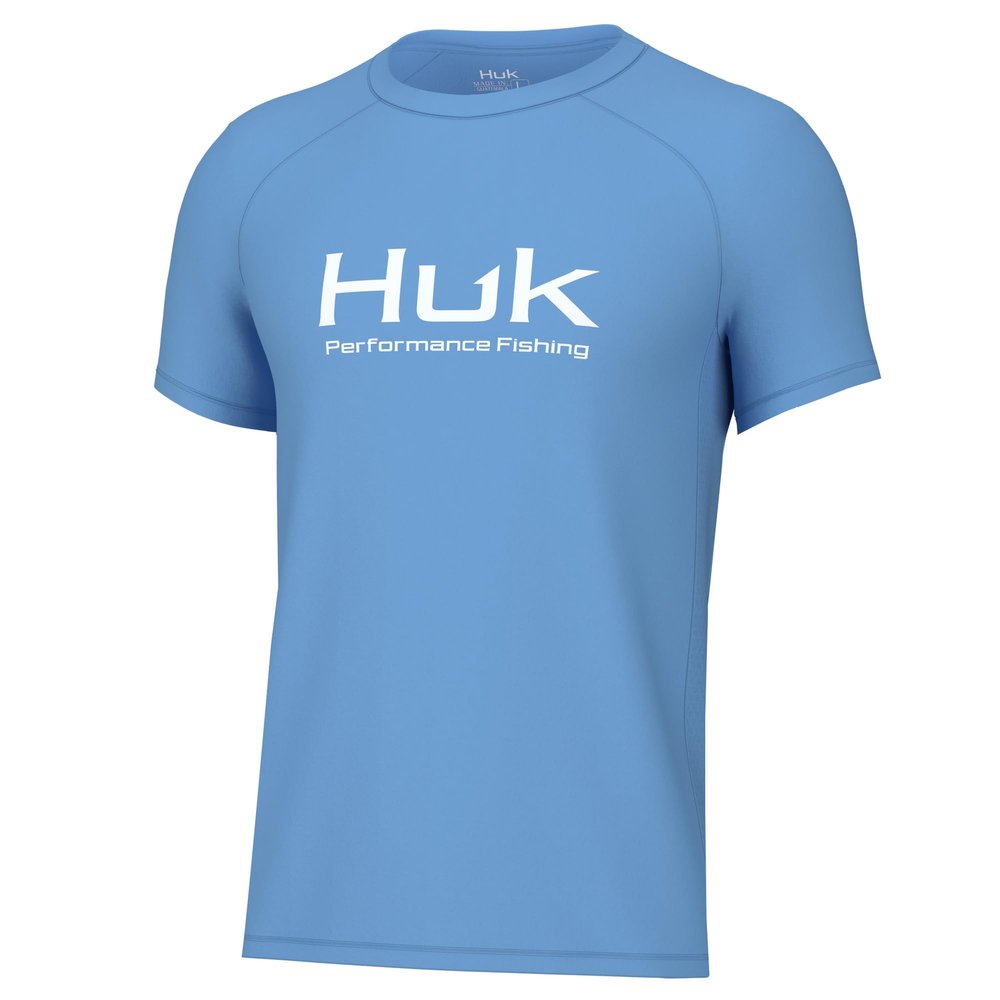 HUK Youth Pursuit Solid Short Sleeve Shirt, Fishing Shirt for Kids, Marolina Blue, X-Small